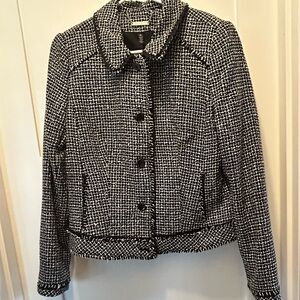 NWT White House Black Market Tweed Cropped Button-Front Blazer